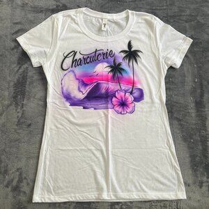 Custom Airbrush Shirt - "Charcuterie" - Beach Scene